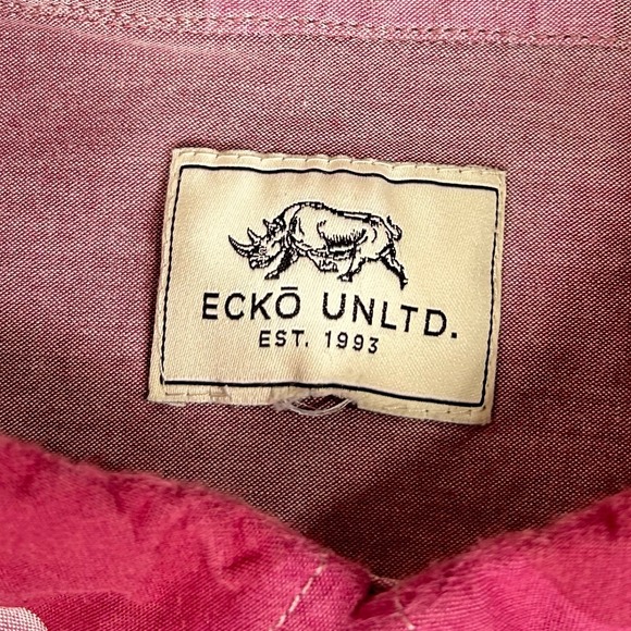 Ecko Unlimited Y2K Striped Shirt Men's Pink Button Down Skater Streetwear Large - Picture 3 of 11
